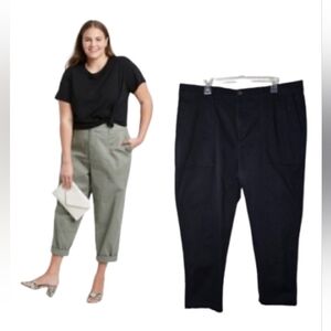 A New Day Women's Cotton Spandex Black High Rise Stretch Utility Pants Size 18